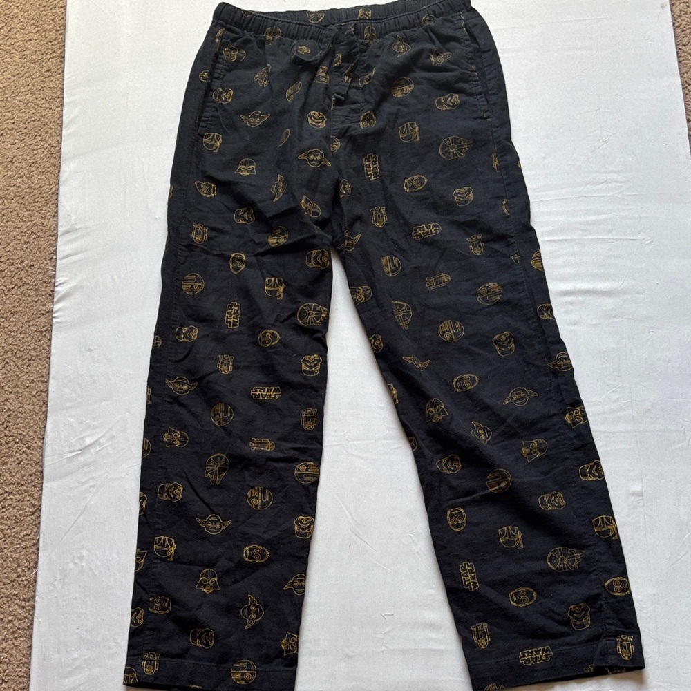 Men's pj bottoms Black with Gold Pattern